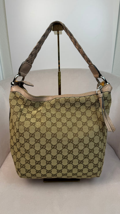 Gucci Hobo Bamboo Bar Shoulder bag Nude Pink