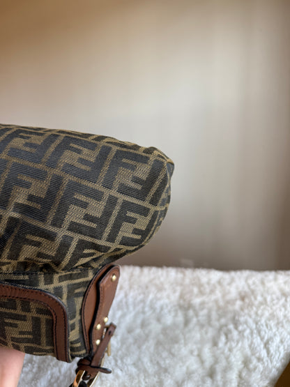 FENDI Pleated Zucca Canvas Shoulder bag