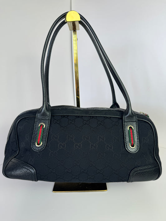 Gucci Princy Boston Small GG Black Canvas