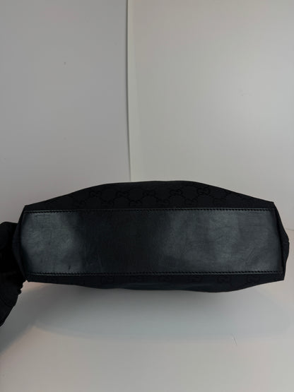 GUCCI Piston Shoulder bag Monogram GG Canvas Black
