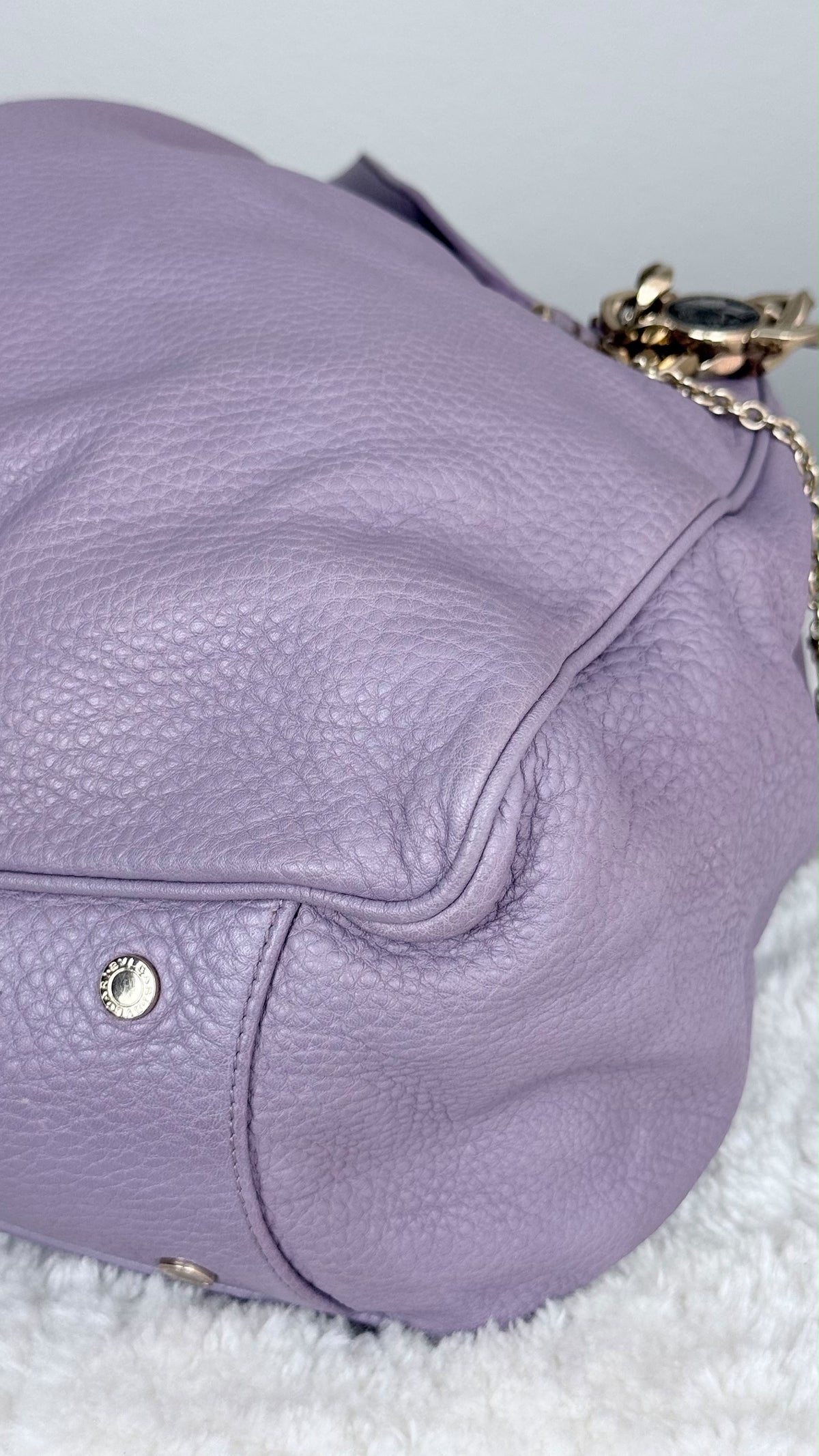 BVLGARI Leather Top Handle Purple