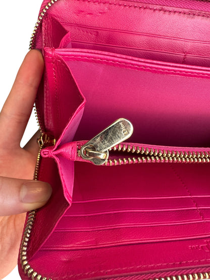 WA4👛Dior Long wallet zippy Red (COA Included) retail $1350