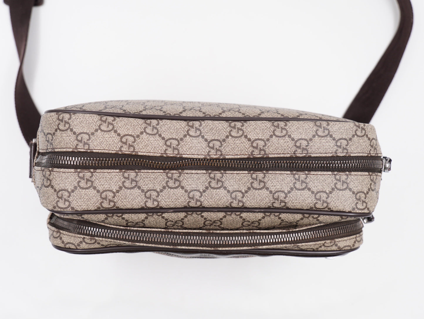 Gucci Camera GG Supreme Coated Canvas Crossbody Brown