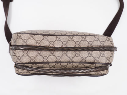 Gucci Camera GG Supreme Coated Canvas Crossbody Brown