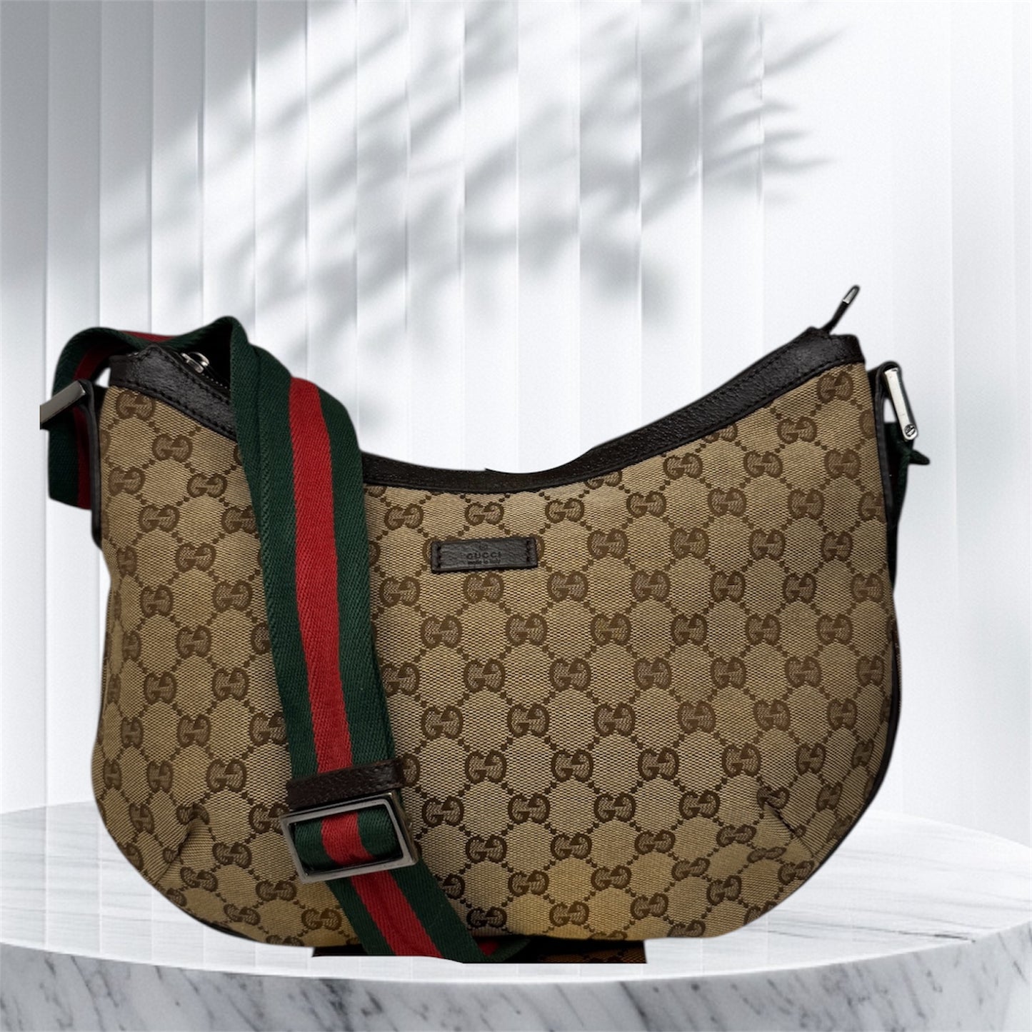 Gucci Half-Moon Wen Strap hobo brown