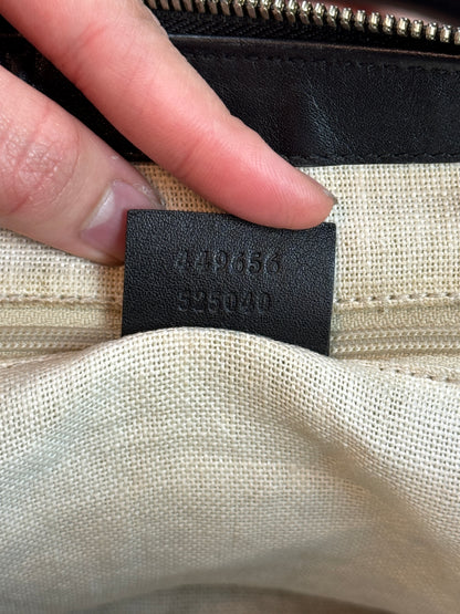 Gucci Soft Microguccdssima small Zippered Satchel Black