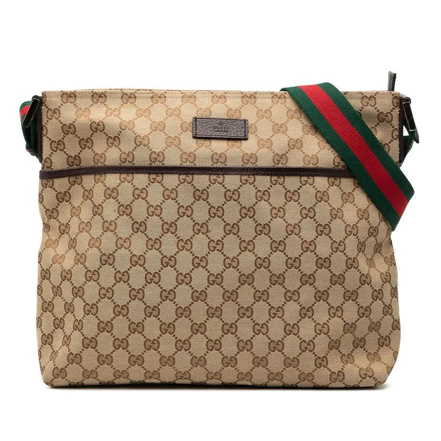 Gucci Web Flat Crossbody GG Canvas