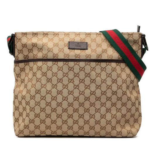 Gucci Web Flat Crossbody GG Canvas
