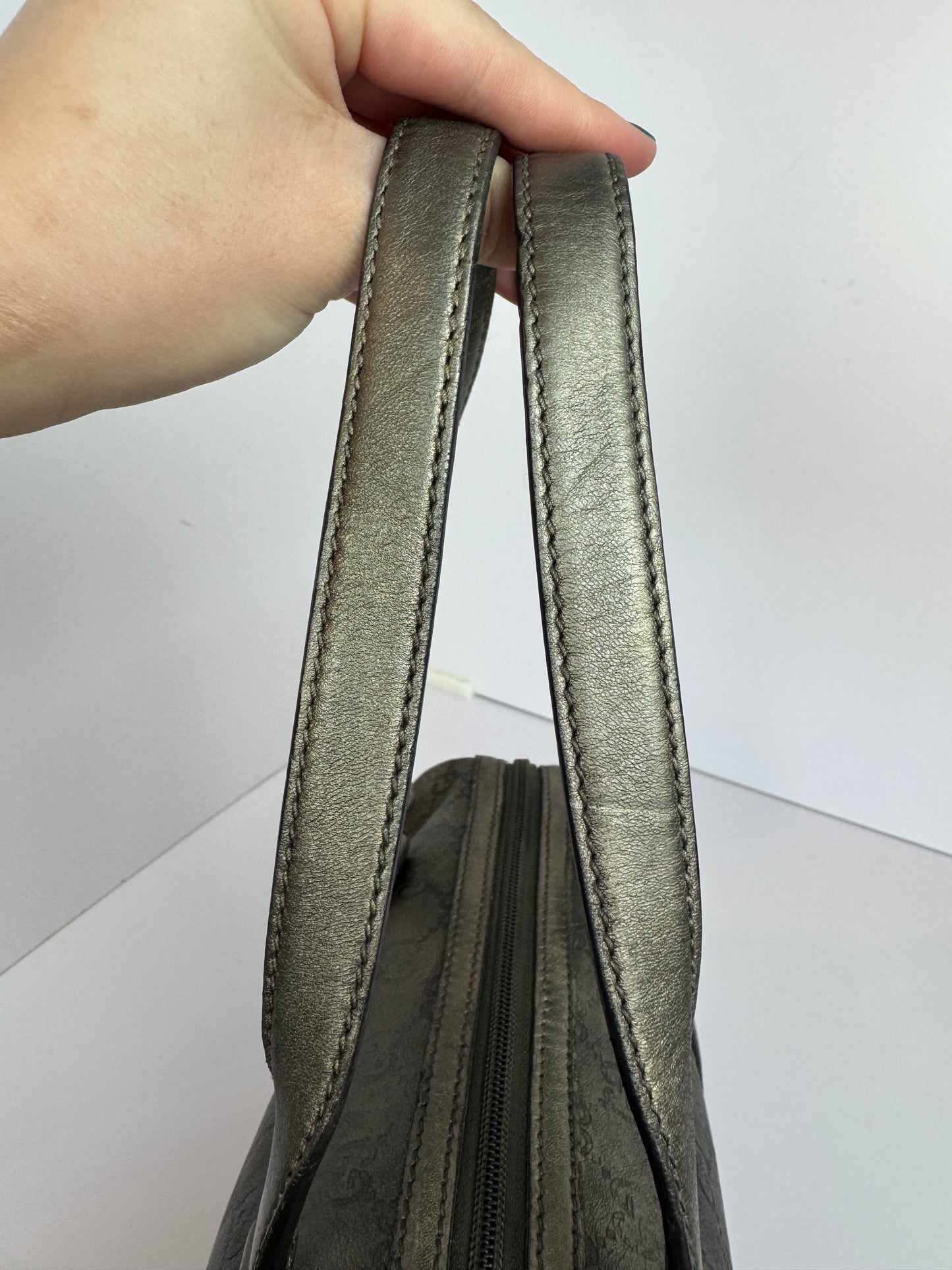 Gucci Boston Embossed Leather Monogram Grey