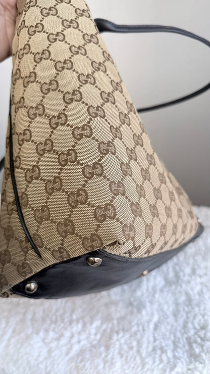 GUCCI New Britt Tote GG Canvas Dark brown Bag
