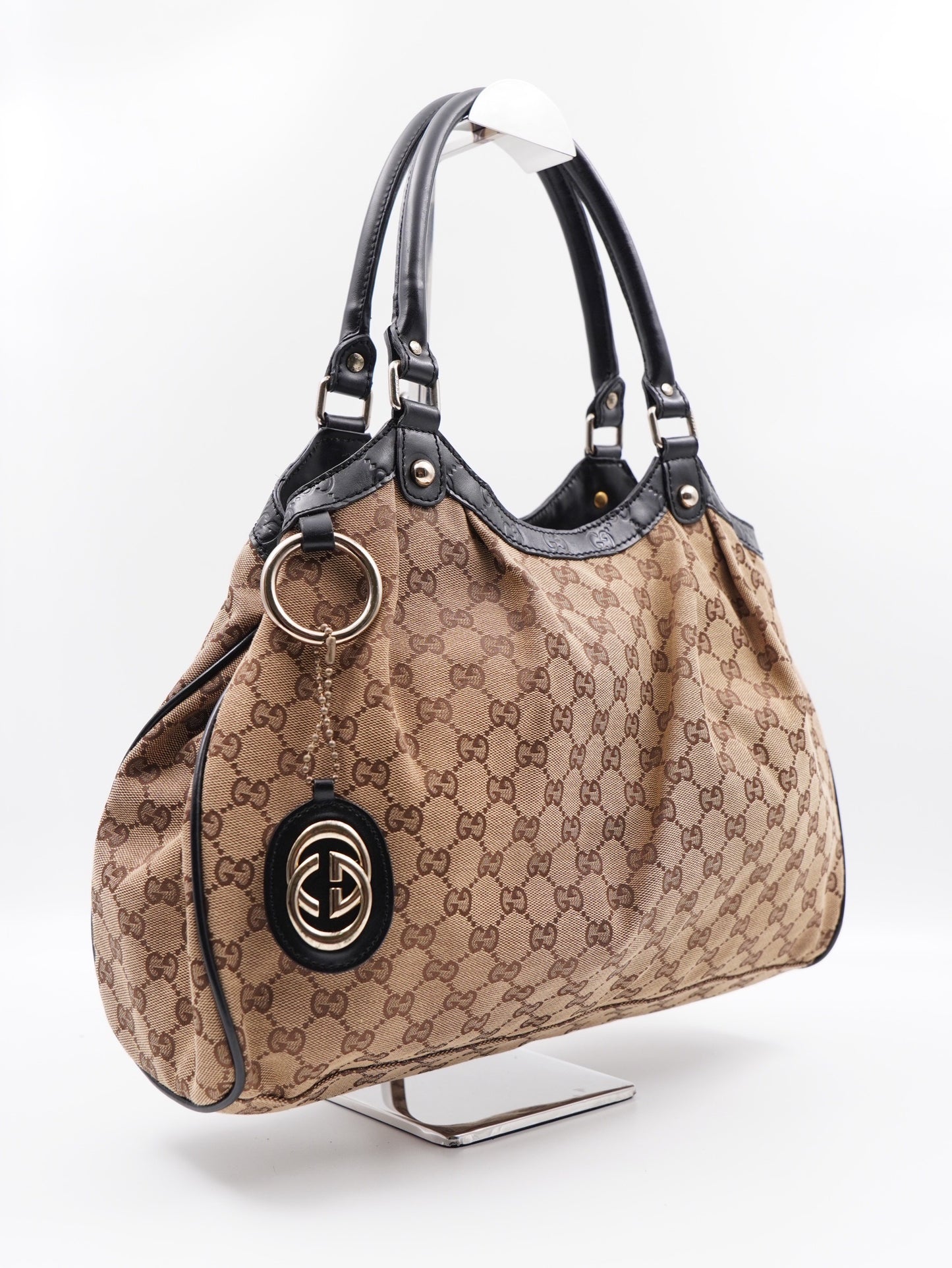 GUCCI Sukey Hobo Monogram GG Canvas Black