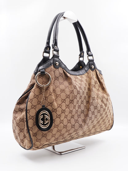 GUCCI Sukey Hobo Monogram GG Canvas Black