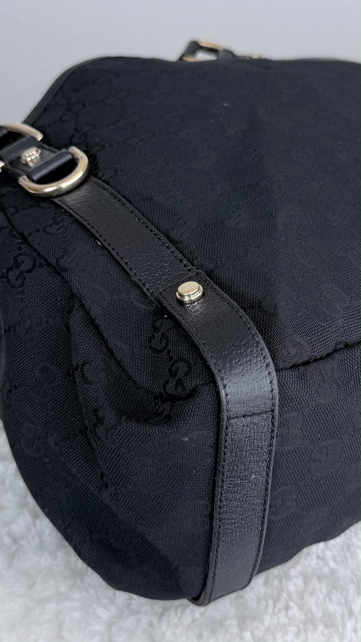 GUCCI Hobo Abbey GG Canvas Black