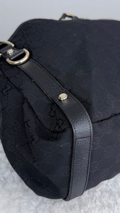GUCCI Hobo Abbey GG Canvas Black