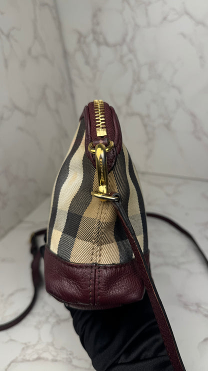 Burberry Convertible Clutch House Check Canvas Small