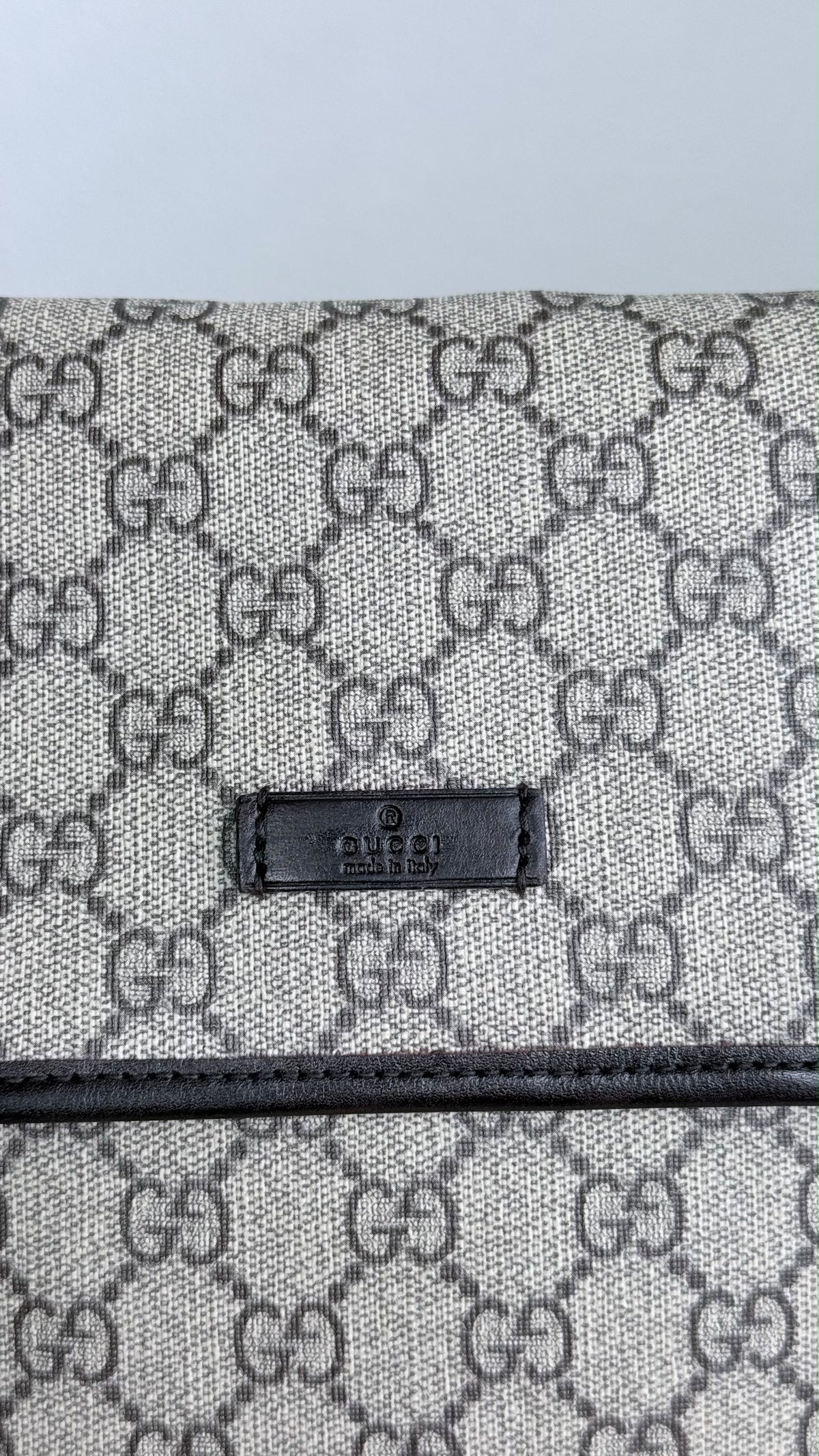GUCCI Flap Crossbody GG Supreme Coated canvas Brown