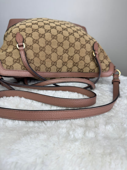 GUCCI Bree Top Handle GG Canvas Pink