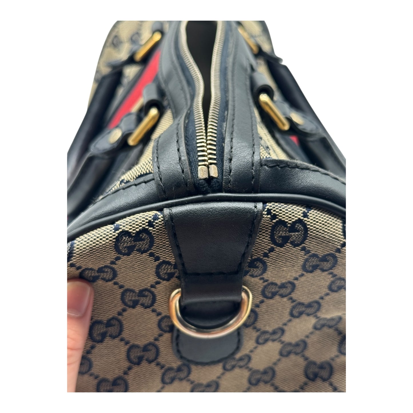 Authentic Gucci Boston GG Canvas Navy Blue