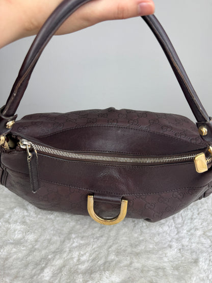 GUCCI D ring Hobo guccissima leather brown