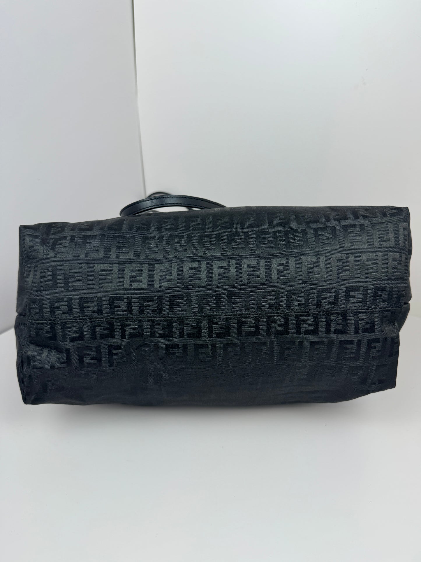Fendi Zucchino Tote Canvas Black