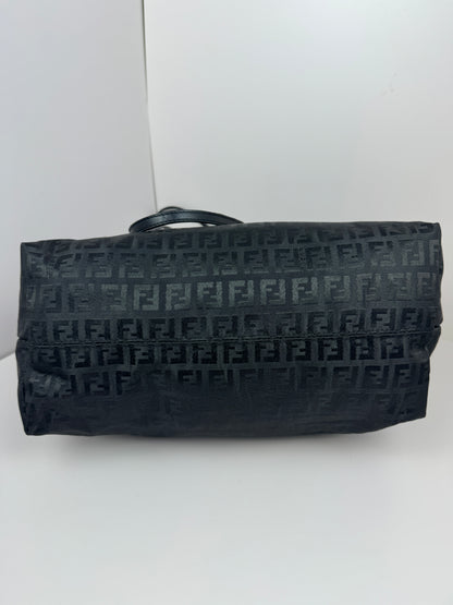 Fendi Zucchino Tote Canvas Black