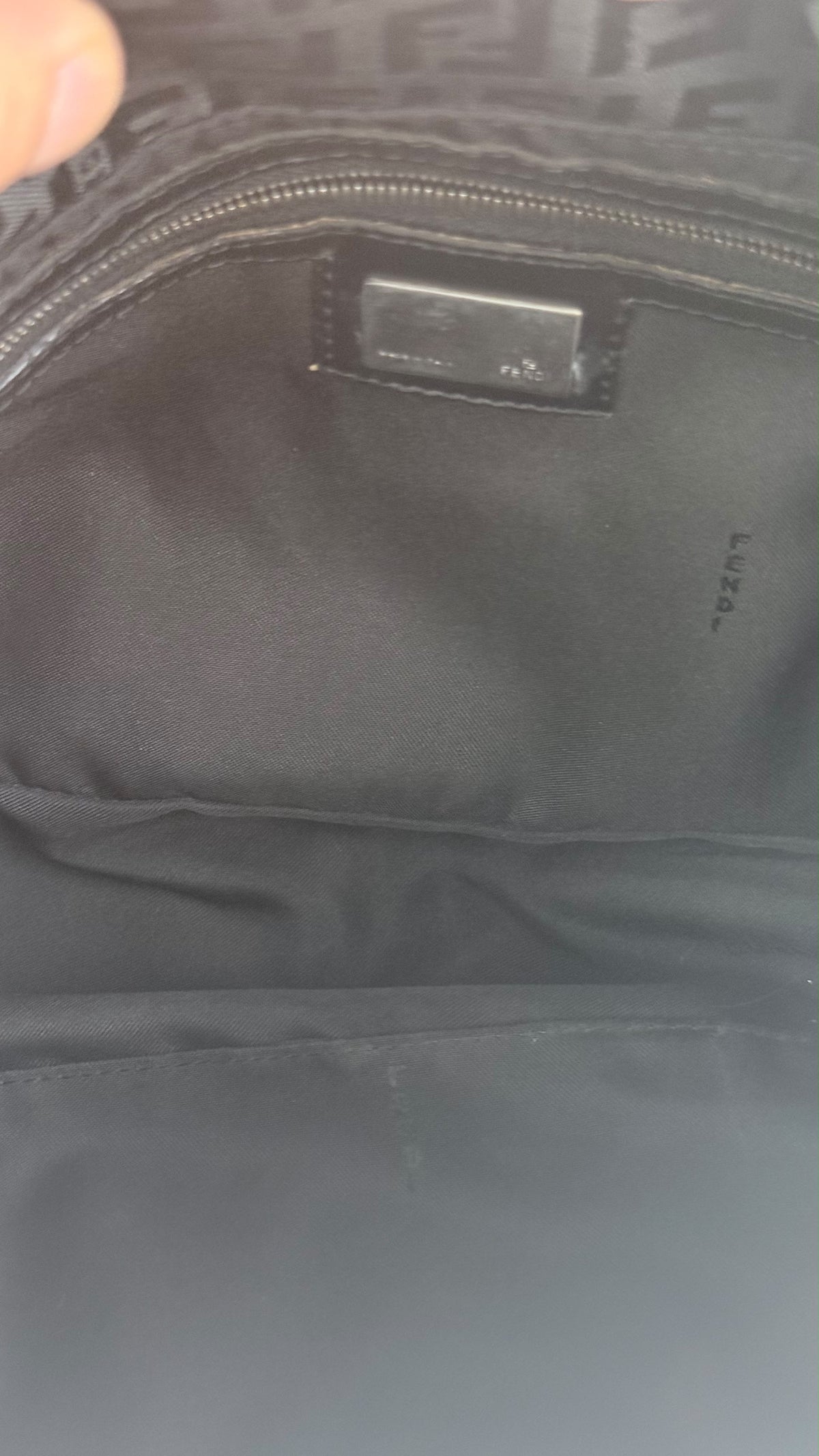 FENDI Mama Forever Zip Hobo Zucca Canvas Black