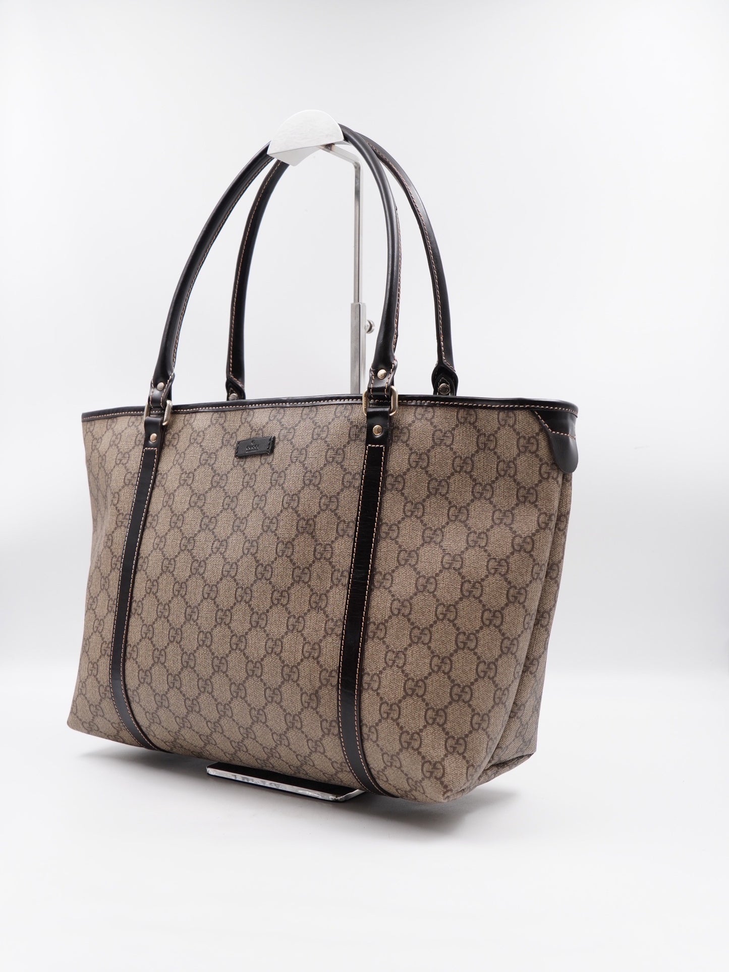 Gucci Joy Tote GG Supreme Coated Canvas Dark Brown
