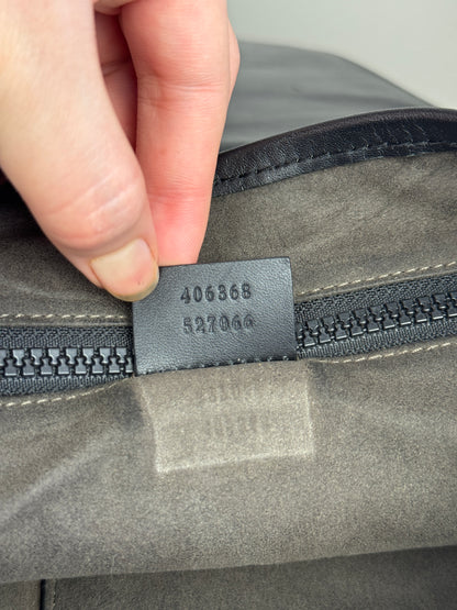 GUCCI Buckle Flap Messenger Gg Supreme Coated Canvas Black