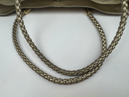 Gucci Bella Tote Leather Metallic Gold
