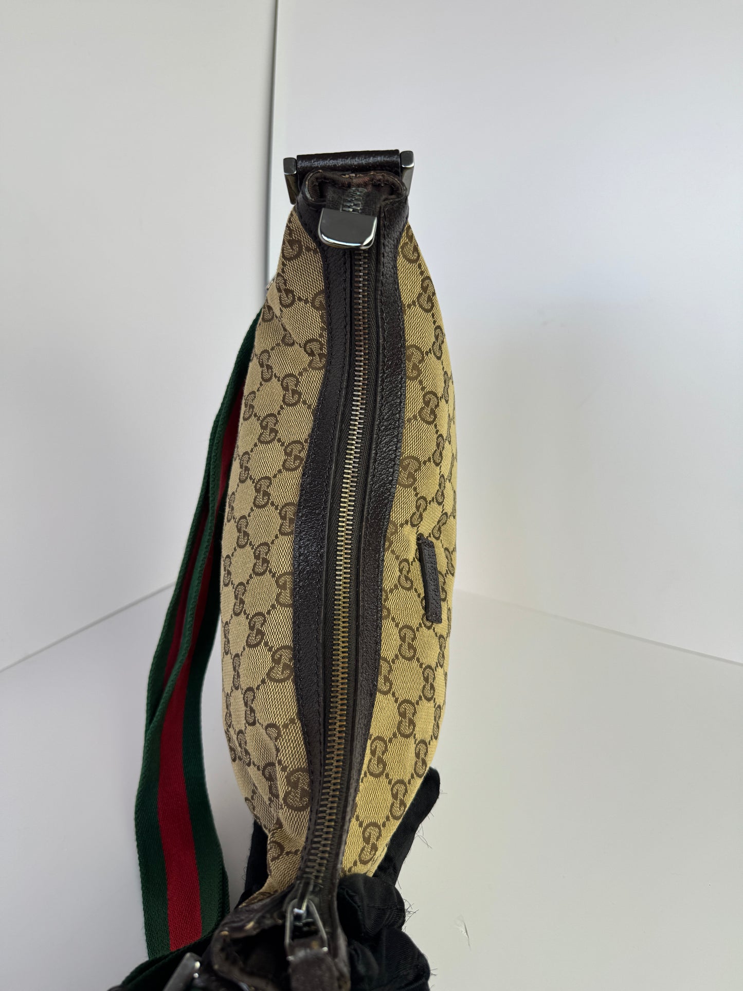GUCCI Web Halfmoon GG Canvas