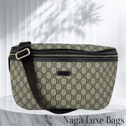 Gucci Belt Bag Coated Canvas GG Brown