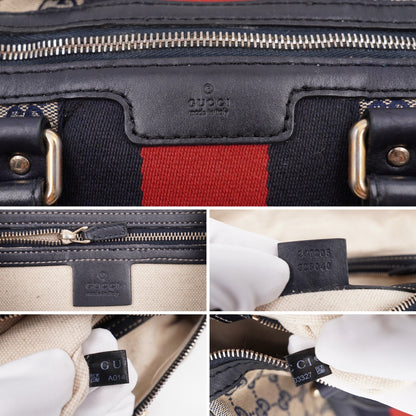 Gucci Web Boston GG Canvas Navy Blue