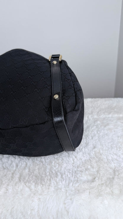 GUCCI Hobo Abbey GG Canvas Black