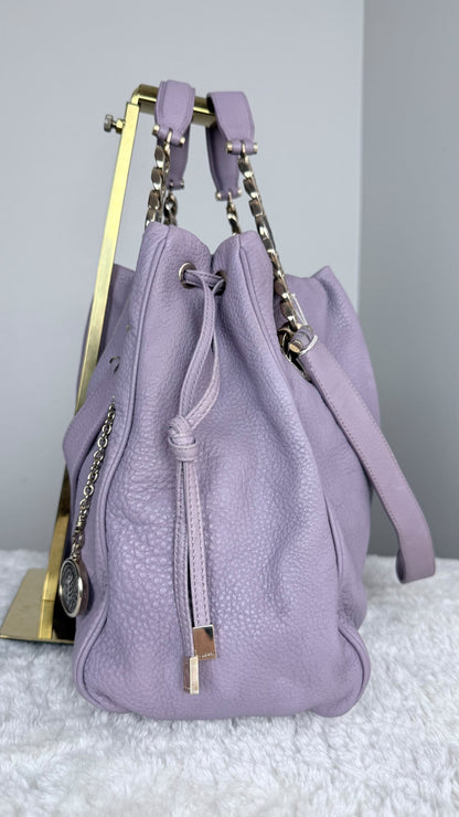 BVLGARI Leather Top Handle Purple