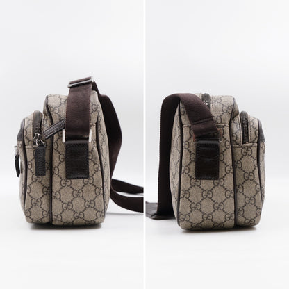 Gucci Camera GG Supreme Coated Canvas Crossbody Brown