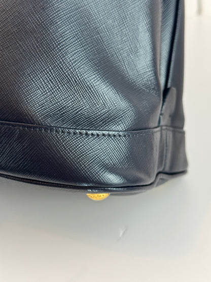 Prada Vernice Medium Open Promenade tote Navy Black