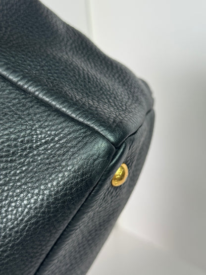 PRADA Vitello Daino Double Pocket Leather Black