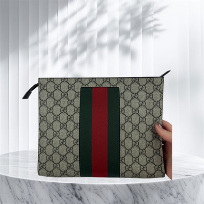Gucci Clutch GG Supreme Pouch Web Ophiadia Dark