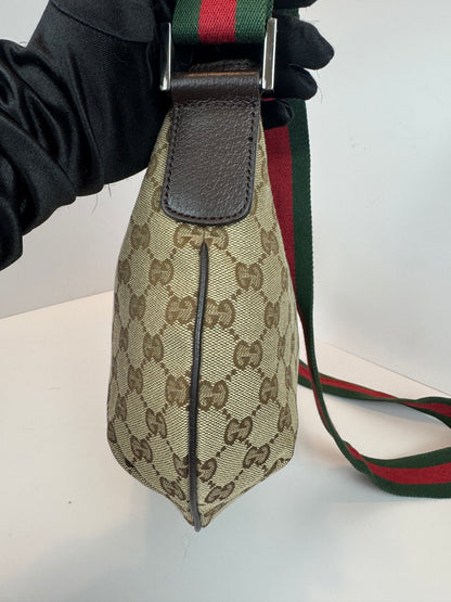 Gucci Halfmoon web Stripe Gg Canvas