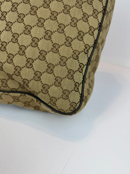 GUCCI Web Flap messenger GG Canvas Brown