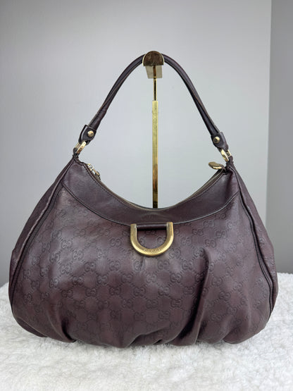 GUCCI D ring Hobo guccissima leather brown