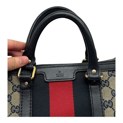 Authentic Gucci Boston GG Canvas Navy Blue