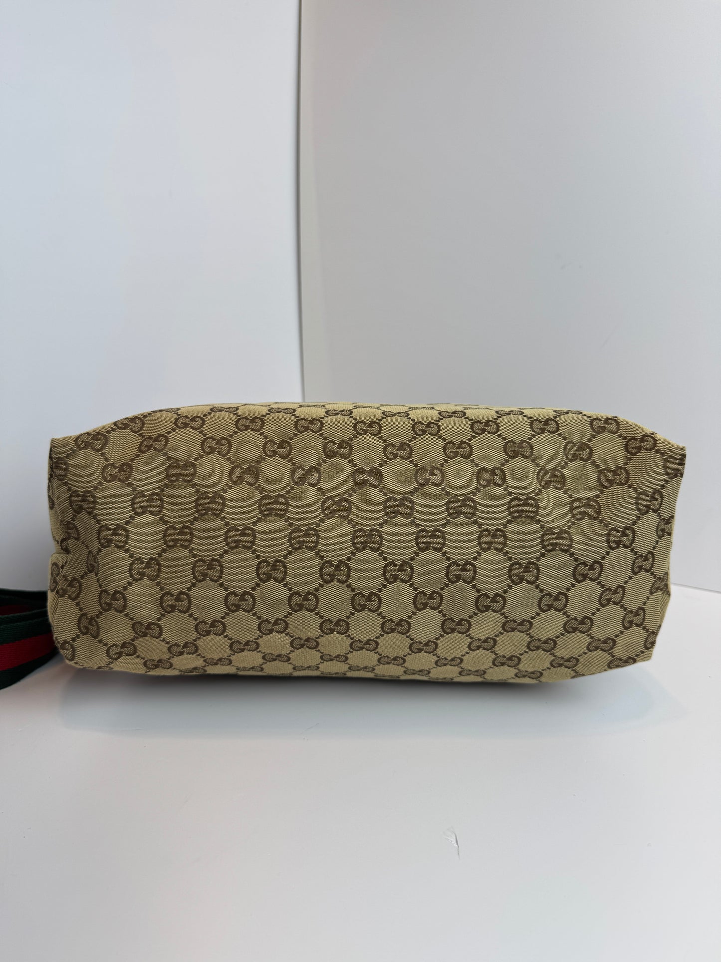 GUCCI Web Stripe GG Canvas Brown