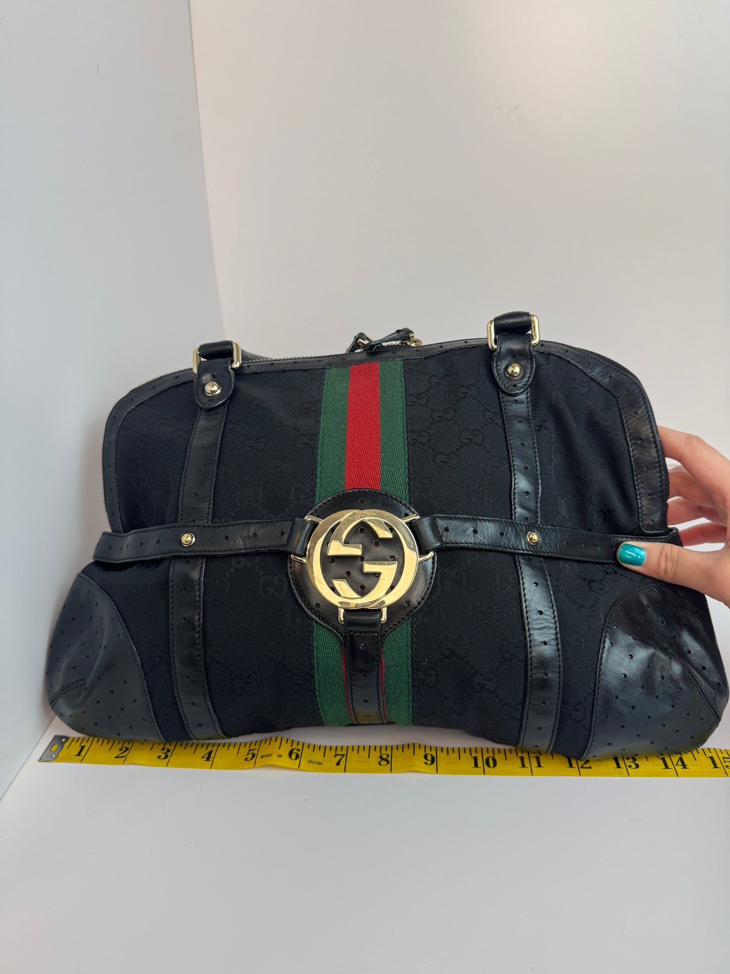 Gucci Web Stripe Interlocking logo GG Canvas