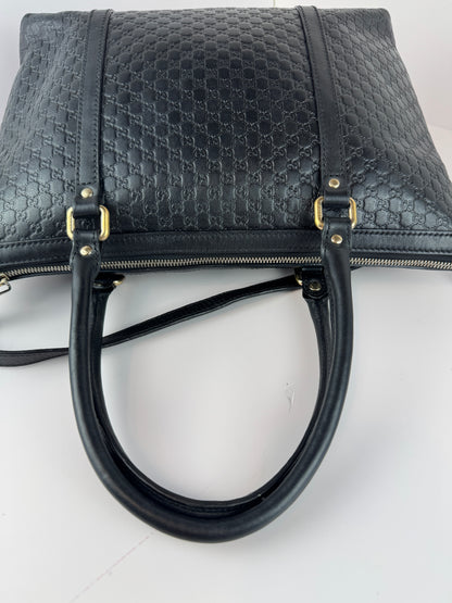 Gucci Soft Microguccdssima small Zippered Satchel Black