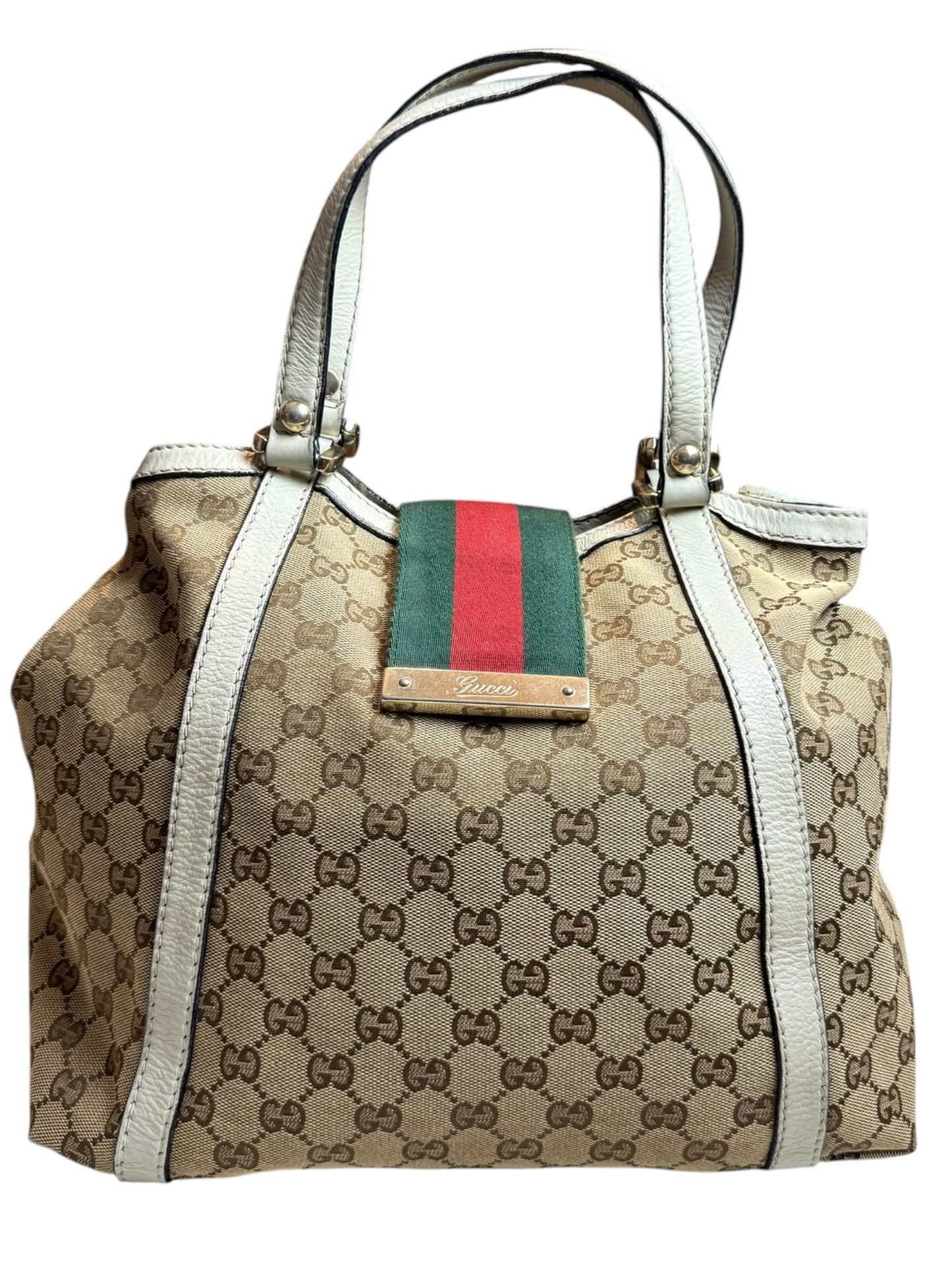 Gucci web New Ladies Hobo or tote GG Canvas white
