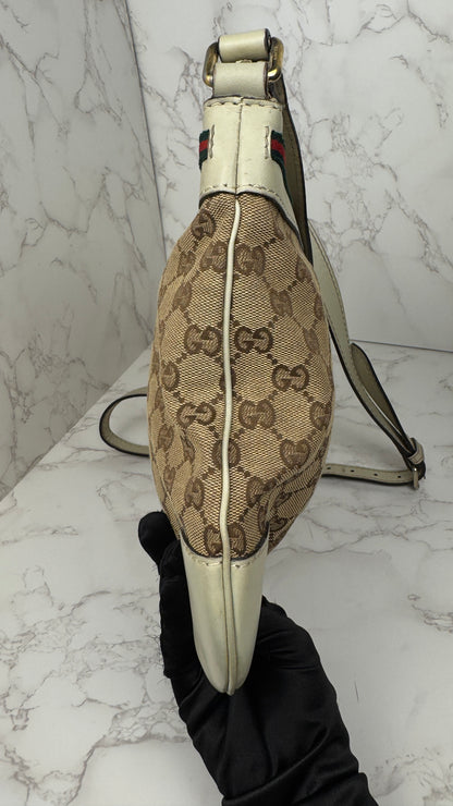 Gucci Mayfair GG Canvas Crossbody with Web Ribbon Signature