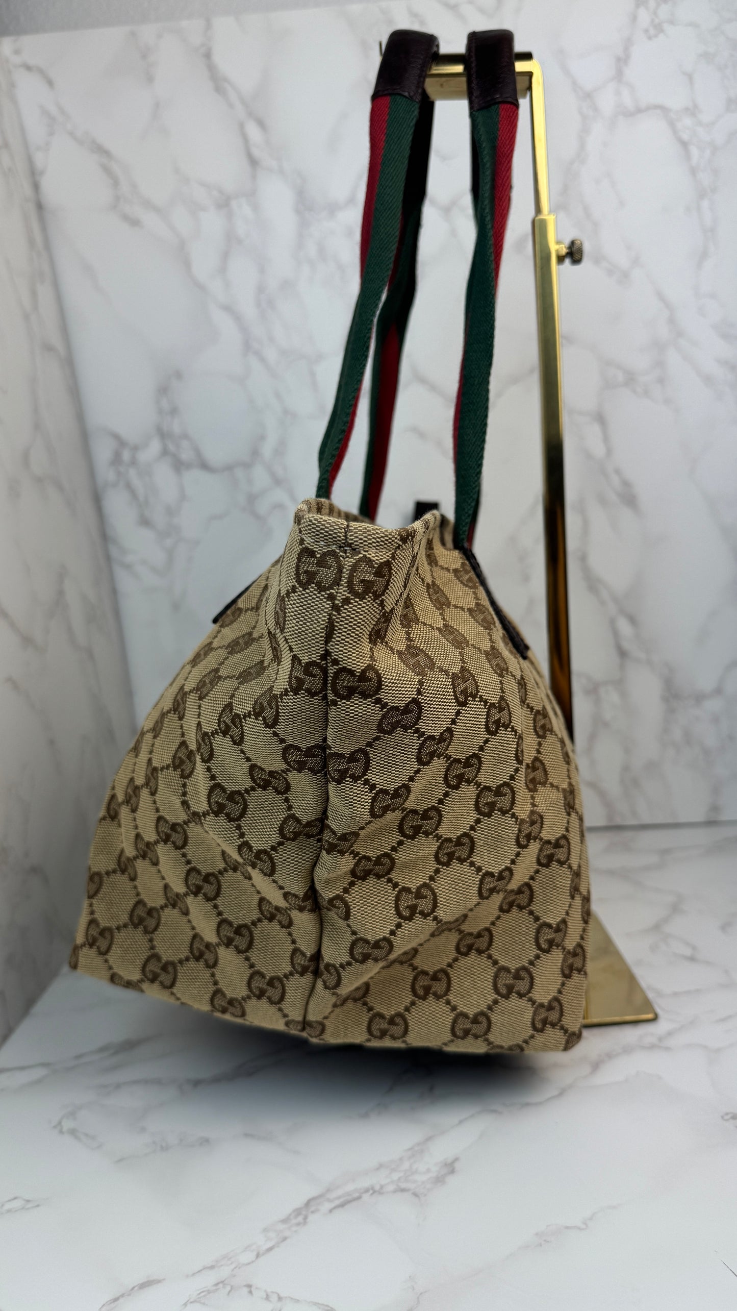 Gucci GG Canvas Web Tote Bag