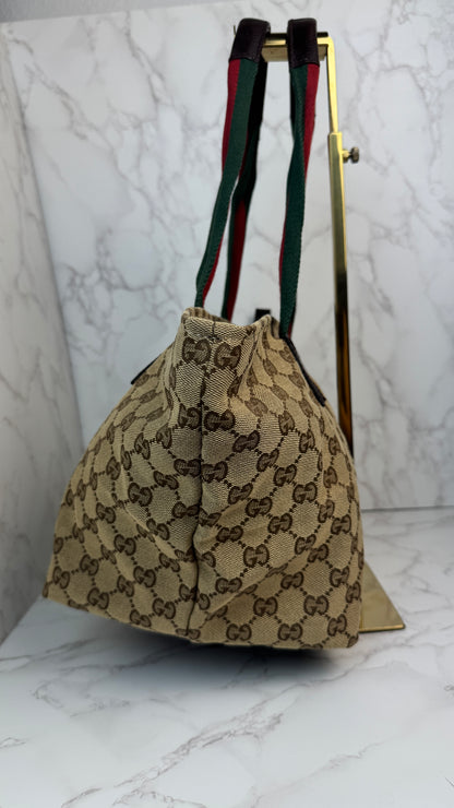 Gucci GG Canvas Web Tote Bag