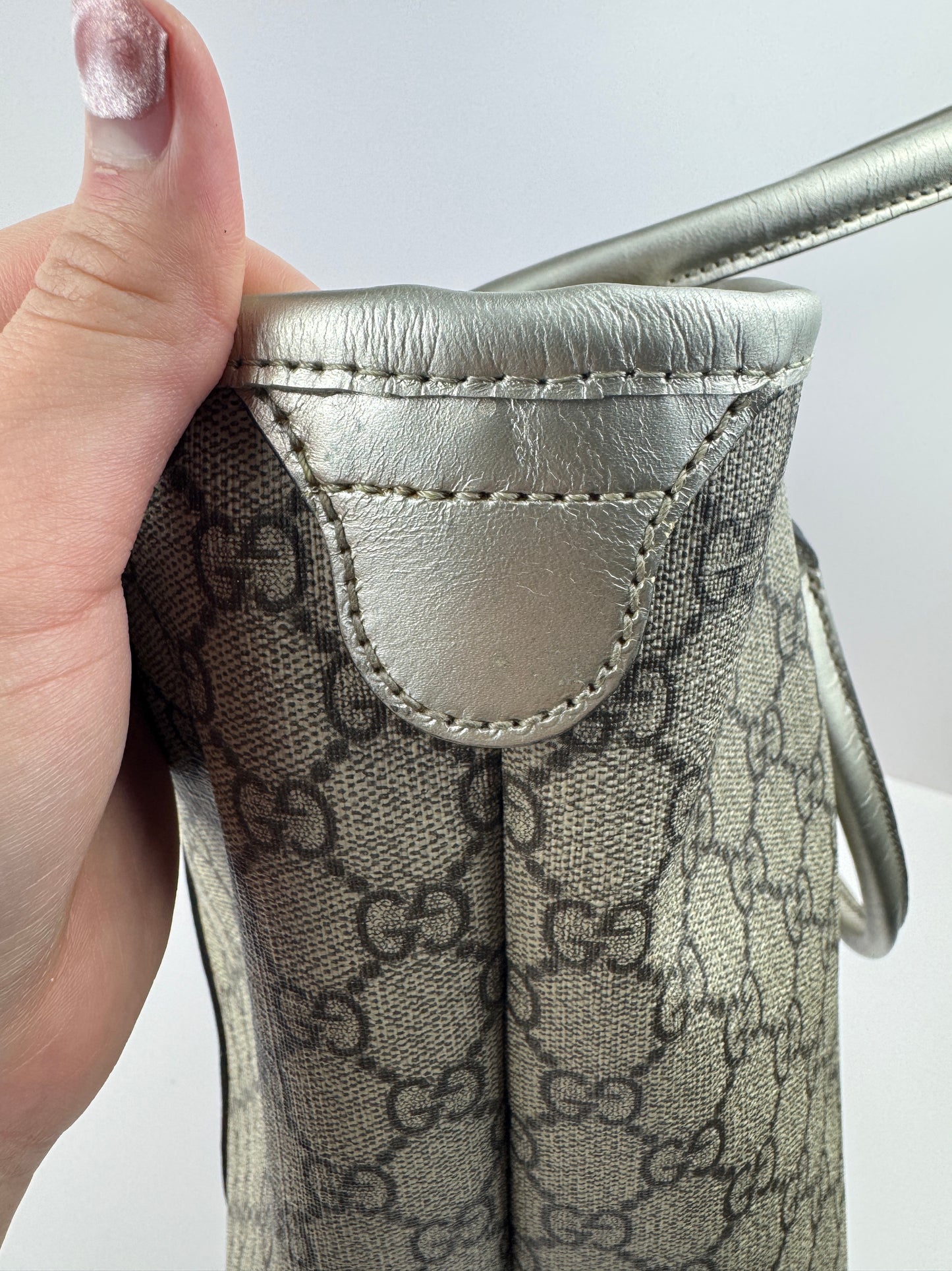 Gucci shopping Coated Canvas Grey